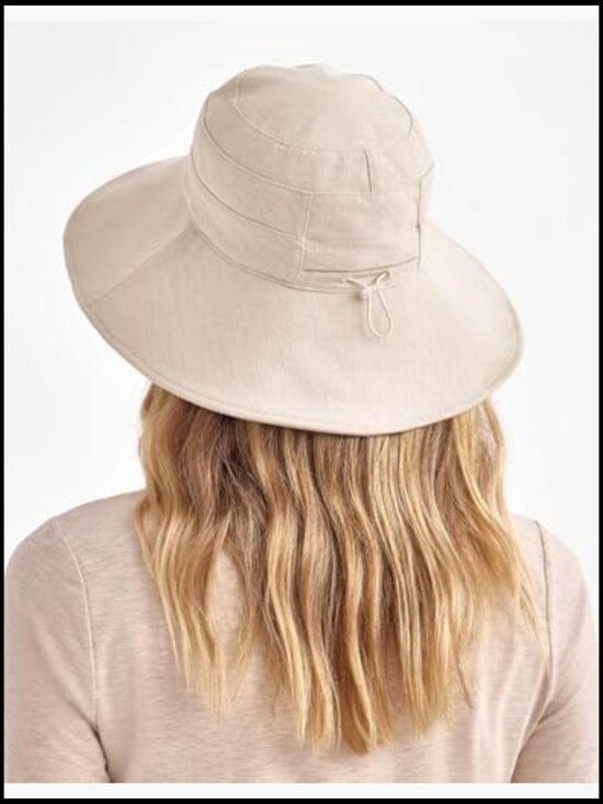 Wide Brim Sun Hat UPF 50+ Packable Adjustable Ponytail Opening Stylish main image 4